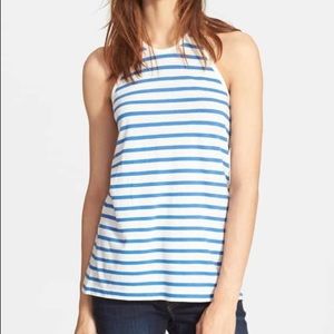 T by Alexander Wang blue white striped tank top M